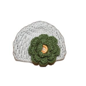 So Dorable Infant Knit Hats Girls Knit Chevron Flowers 1 Handknit One 0-6m 6-12m